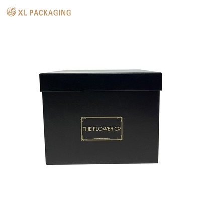 Vente en gros Pas cher Grande capacité Carton noir Boîte en papier Boîte cadeau fleurs