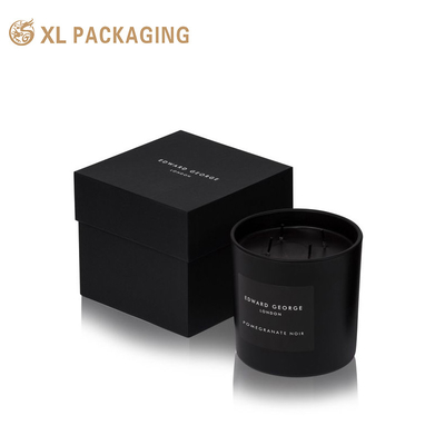 Boîte d' emballage de bougies Kraft personnalisée avec couvercle et base, boîtes de bougies cadeaux rigides avec plateau en papier