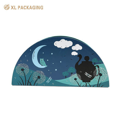 Boîte cadeau en carton gris rigide à demi-cercle personnalisée de 2 mm avec stratification mate et impression CMYK Pantone