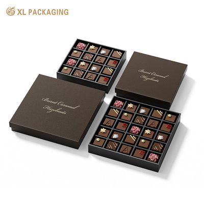 Boîte-cadeau en carton dur au toucher doux et au toucher pour emballage de chocolat personnalisable