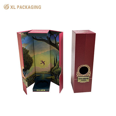 Boîte-cadeau de vin à fermeture magnétique à double porte personnalisée avec des matériaux respectueux de l'environnement et une marque personnalisable