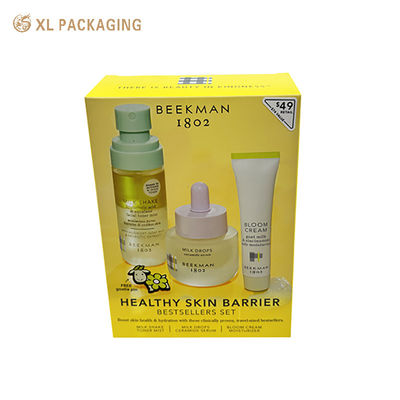 Boîte de papier cosmétique pliable écologique imprimée sur mesure.