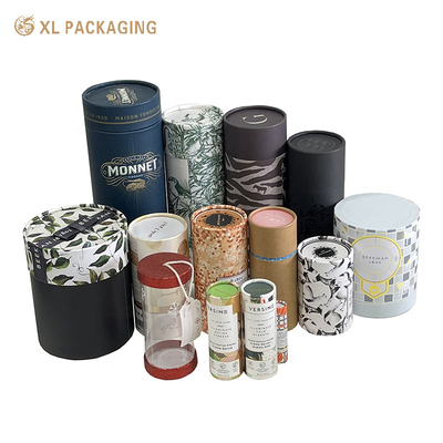 Boîte à cylindres personnalisée de grande taille Boîte à tubes en papier à fleurs avec poignée pour emballage de thé