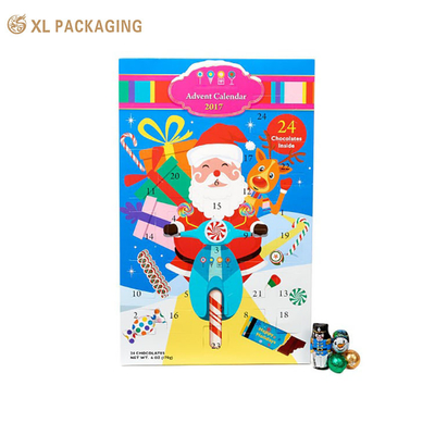Conception personnalisée Noël Cosmétique Calendrier de l'Avent Boîte de 24 jours Calendrier Papeterie Emballage Chocolat Des biscuits Bonbons Boîte cadeau