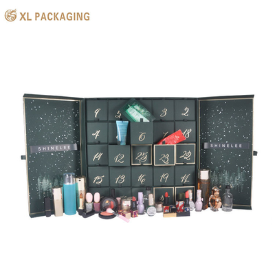 Boîte de calendrier de l'avent Cmyk personnalisé 24 25pcs Nouvel An Impression complète Pour les cosmétiques soins de la peau beauté cadeau de Noël boîte de tiroir