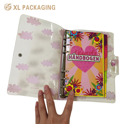 Carnet de bord en PVC à 6 anneaux à feuilles lâches avec couverture imperméable flexible et impression en couleurs