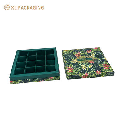 Boîte-cadeau de chocolat de luxe personnalisée avec stratification mate, insert en papier certifié SGS pour contact alimentaire et respectueux de l'environnement