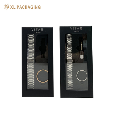 Boîte de stockage de montres en papier noir Boîte d'emballage à faible MOQ et personnalisation