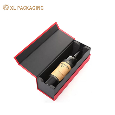 Boîte de papier magnétique pliable rigide de luxe Logo personnalisé 750 ml pour le vin Champagne Whisky