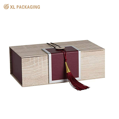 Boîtes de rangement en carton personnalisées pour les bouteilles de vin, boîte cadeau pliable avec cordes et bouton