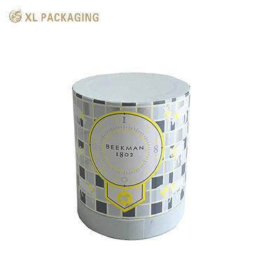 Boîte de tubes en papier à bord plat personnalisée en gros, estampage en papier argenté mat, emballage en cylindre cosmétique intérieur blanc vide