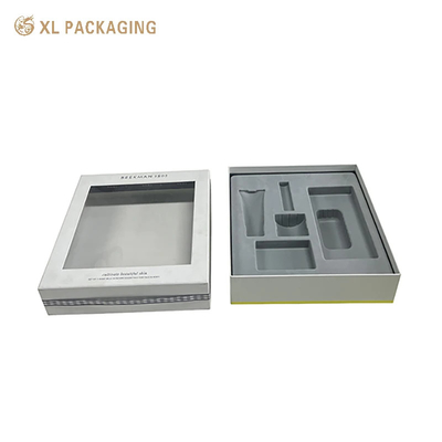 Boîte cadeau personnalisée de luxe emballage cosmétique pour soins de la peau boîtes en papier carton, couvercle et base boîte en papier avec fenêtre