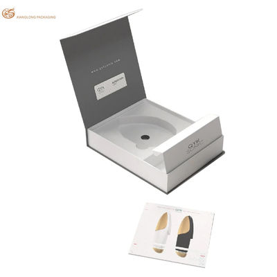 Emballage XL Boîtes cosmétiques imprimées sur mesure Nettoyeur facial boîtier d' emballage à couvercle, boîte en papier cosmétique magnétique gris avec plateau de fléchissement