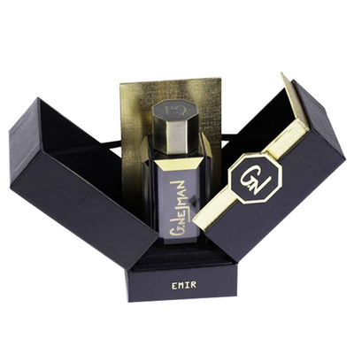 Personnaliser le logo de luxe Plaque de parfum boîte à l'intérieur de soins de la peau cosmétique deux portes boîte de papier ouverte pour cadeau