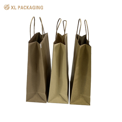 Le client fournit des sacs en papier kraft avec poignées, imprimante personnalisée écologique