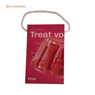 Sac à provisions en carton pliable imprimé personnalisé avec poignée pour cosmétiques et maquillage