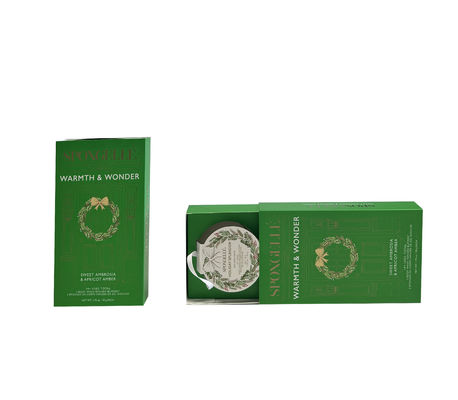 Boîte cadeau coulissante de vacances avec finition en feuille d'or boules douces pour le lavage du corps et emballage écologique