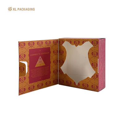 Boîte à savon pliante en papier cartonné de 350 grammes avec logo en feuille d'or et fenêtre à découpe pour expédition plate